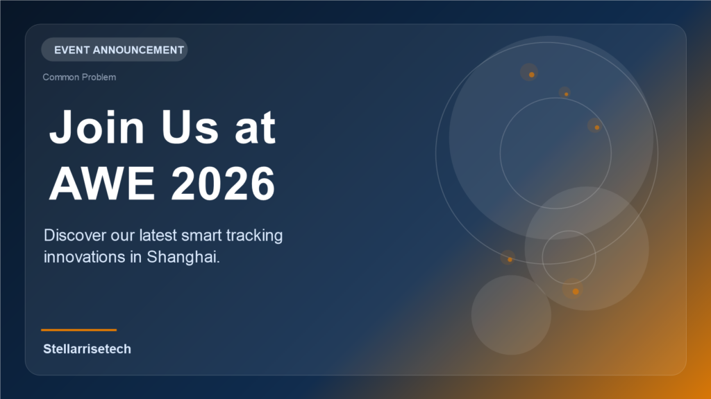 Stellarrisetech booth at AWE 2026 showcasing Find My devices and OEM solutions