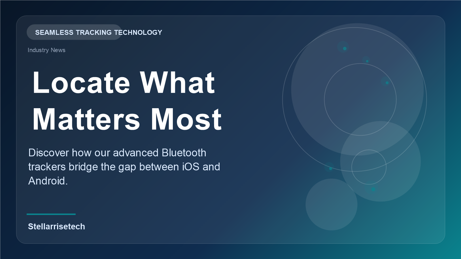 A smartphone displaying iOS and Android tracking apps connected to a Stellarrisetech dual-system tracker