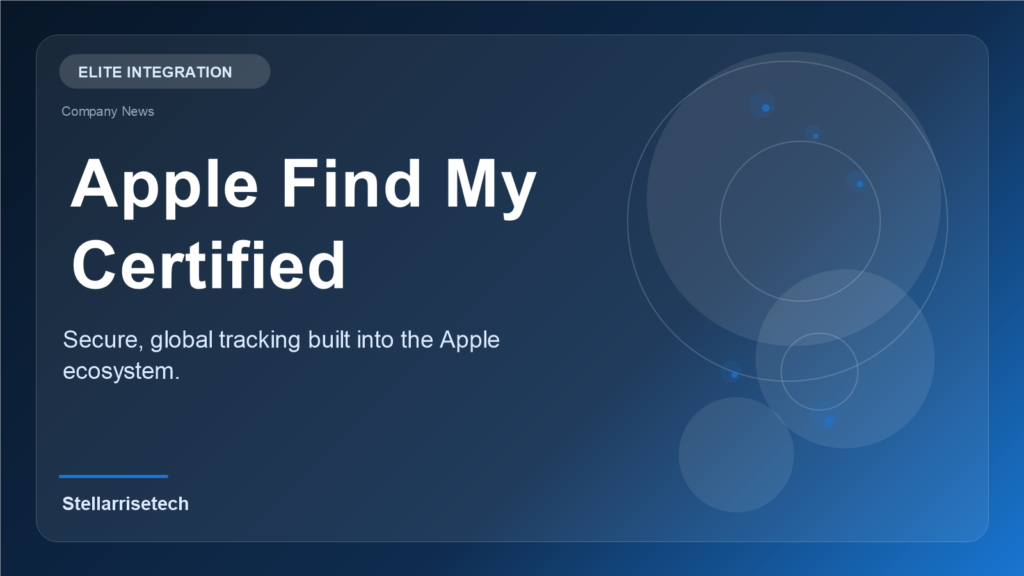 Stellarrisetech Apple Find My certified trackers seamlessly connecting to iOS devices