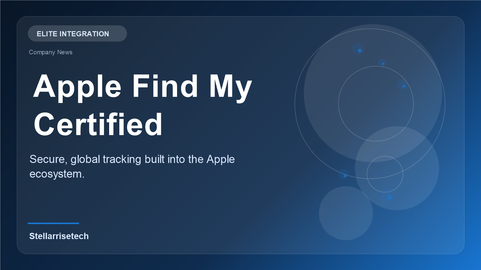 Stellarrisetech Apple Find My certified trackers seamlessly connecting to iOS devices