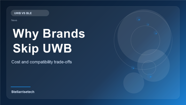 Bluetooth tracker and smartphone highlighting UWB and BLE technology concepts