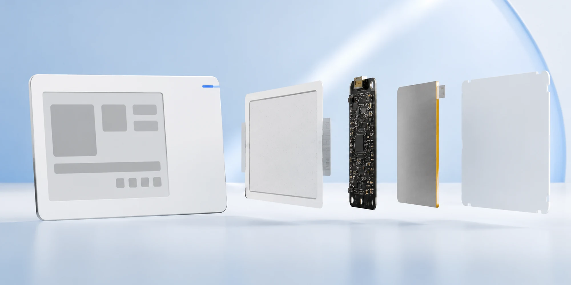Concept visualization of an e-paper smart card and its layered display structure