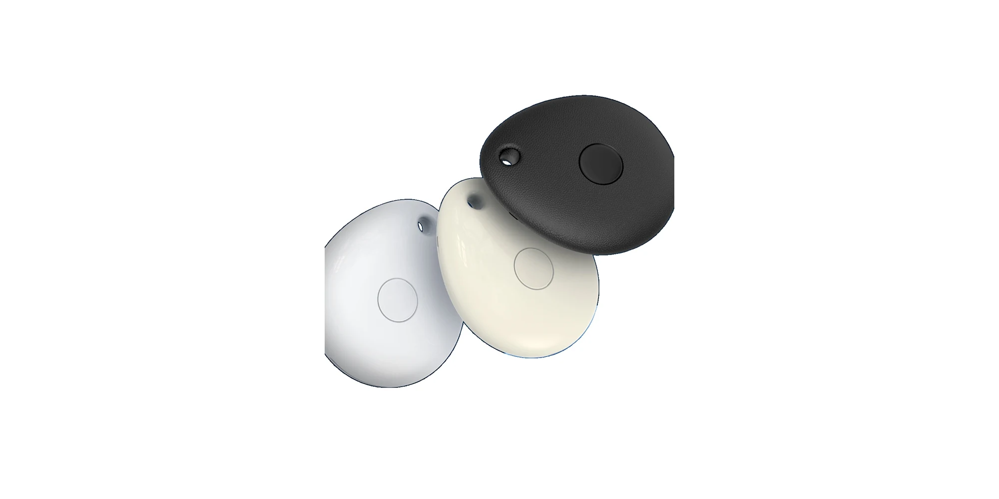 Family of round unbranded item-finding tags in several colors